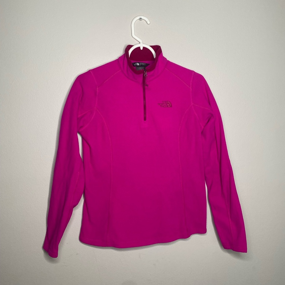 The north face fleece women’s flash dry pullover hot bright pink size s/p